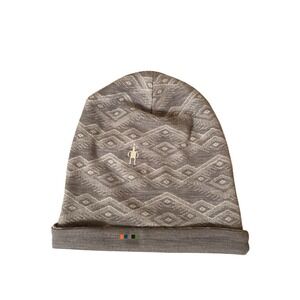 Smartwool Beanie 100% Merino Wool Geometric Diamond Knit Hat Gorpcore trails